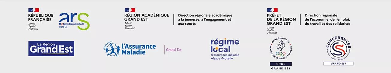 Bannière logos des signataires du Plan régional Activité physique favorable à la santé (APS)