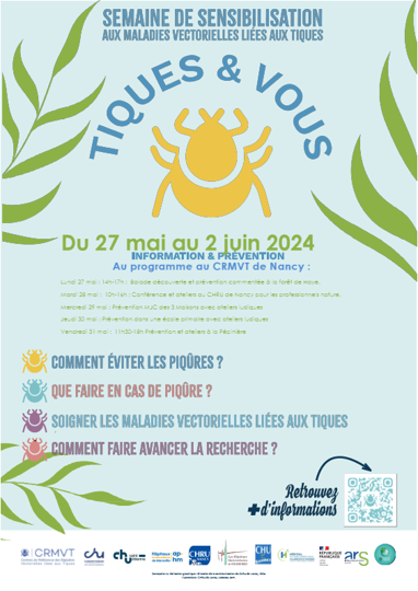 Affiche Programme Tiques & Vous CRMVT Nancy 2024