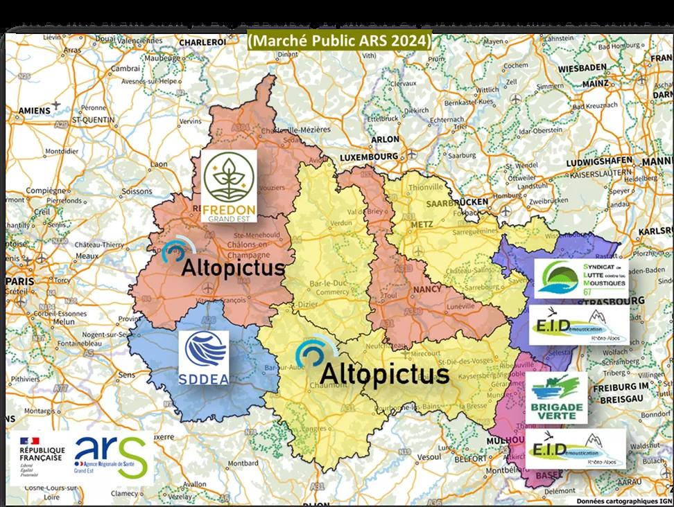 Lutte contre moustique tigre : cartographie des opérateurs habilités en Grand Est