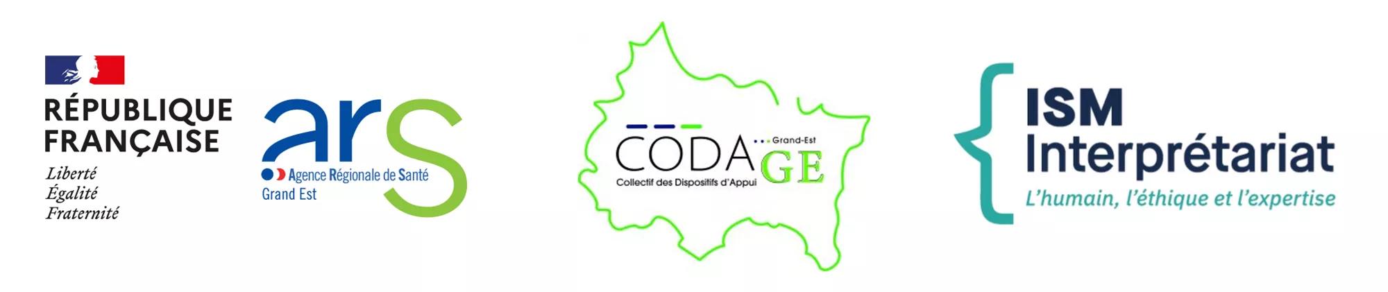 Bannière logo ARS-CODAGE-ISM Interprétariat professionnel en santé