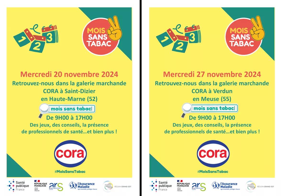 Mois sans tabac (MoST) Affiches Stands CORA 2024 (52 et 55)
