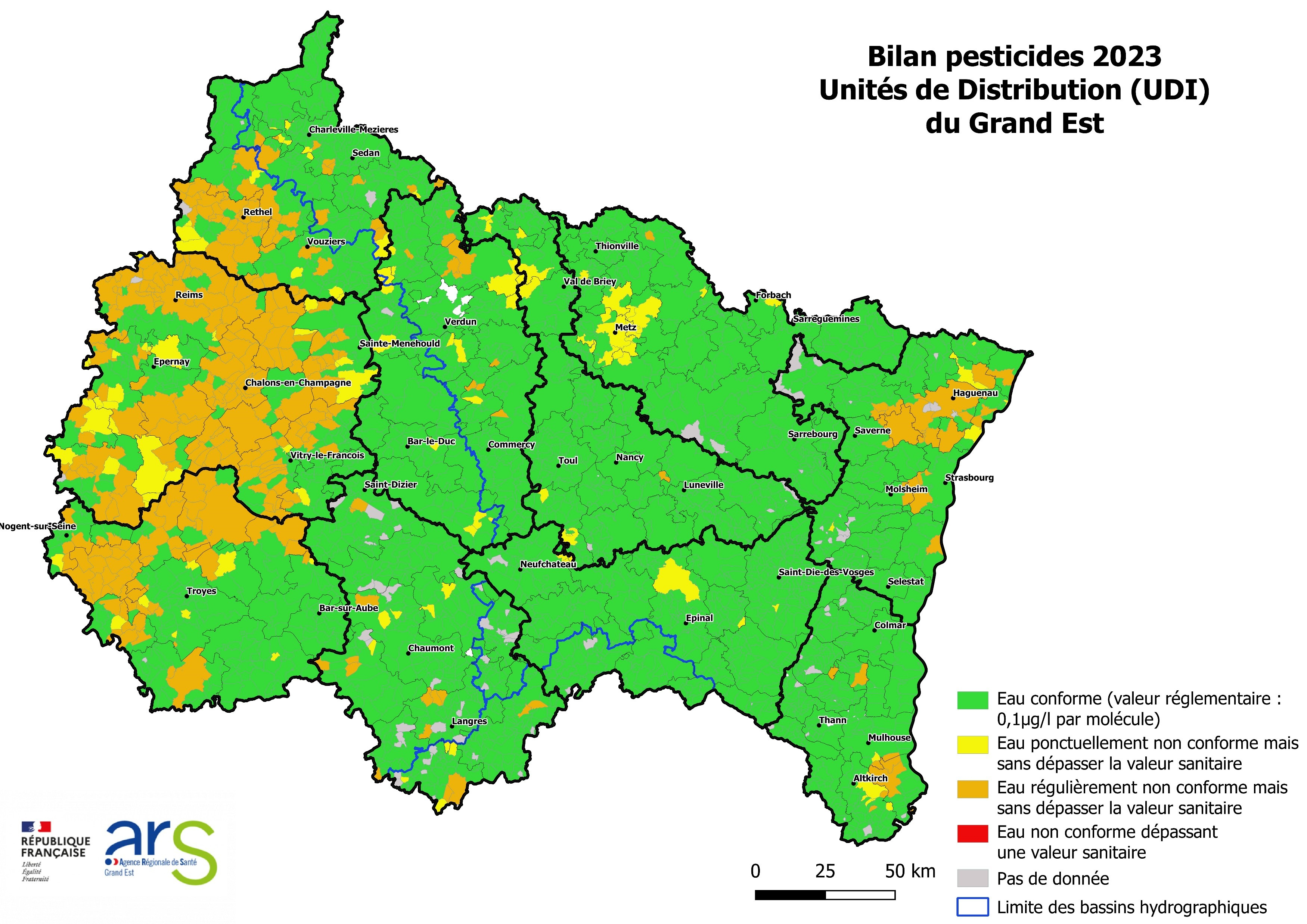 Carto EAUX ARS-UDI GE_Bilan Pesticides 2023