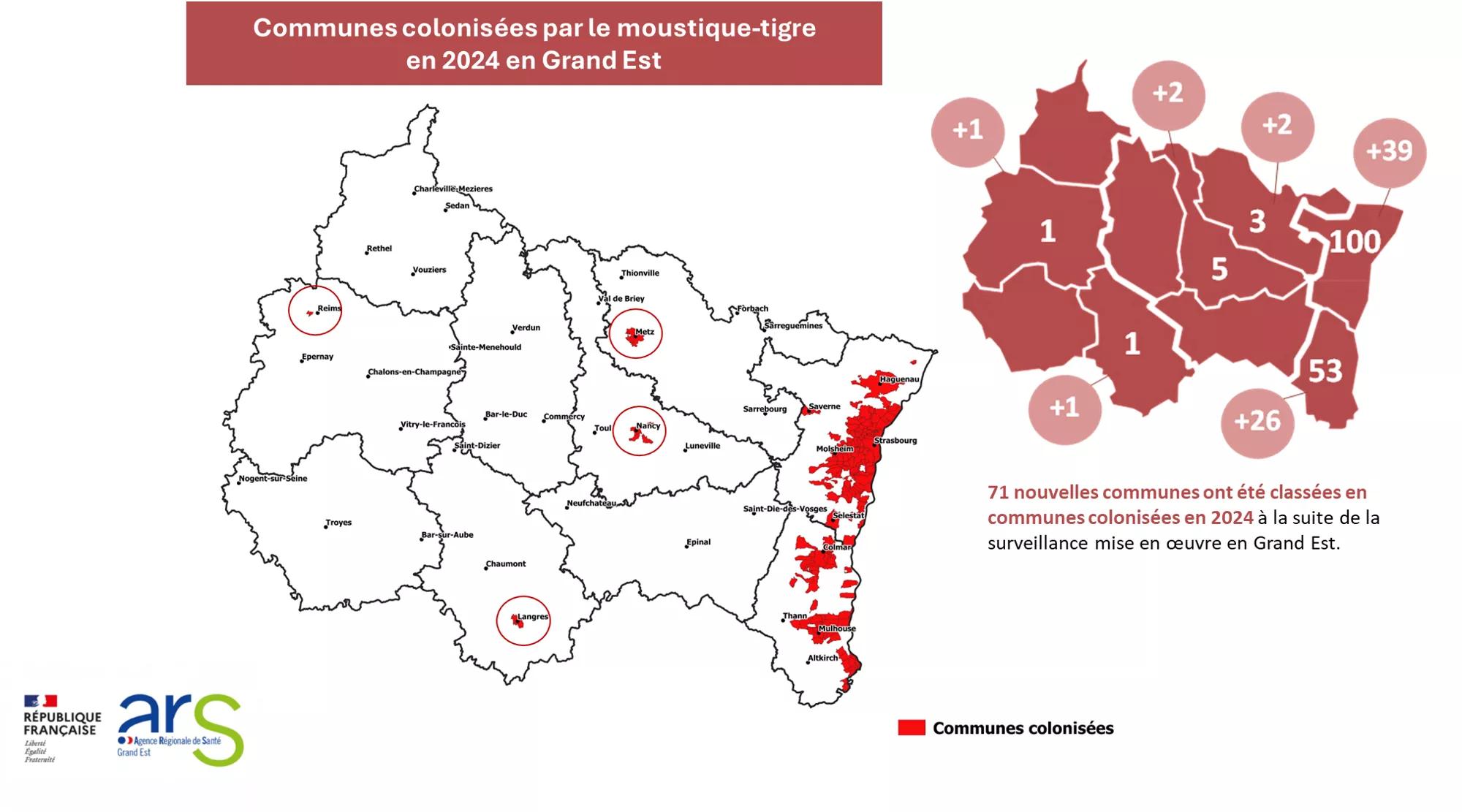 LAV Grand Est - Cartographie des communes colonisées en 2024