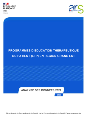 Couverture Rapport ETP (Education thérapeutique du patient) Grand Est données 2021