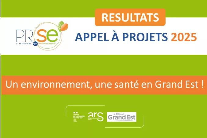 Résultats AAP PRSE 2025 "Un environnement, une santé en Grand Est'