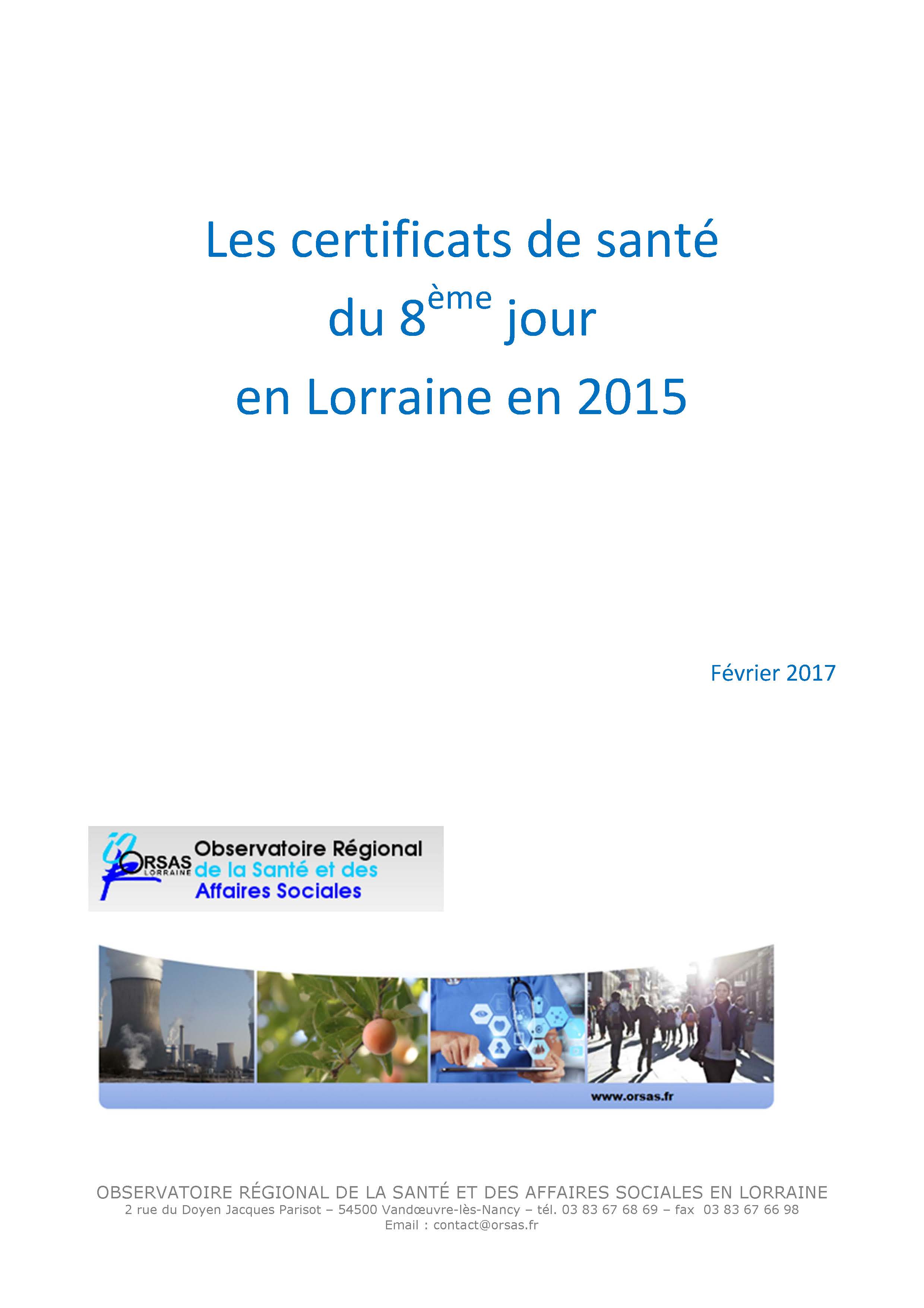 Rapport ORSAS Lorraine-certificats santé-8ème jour