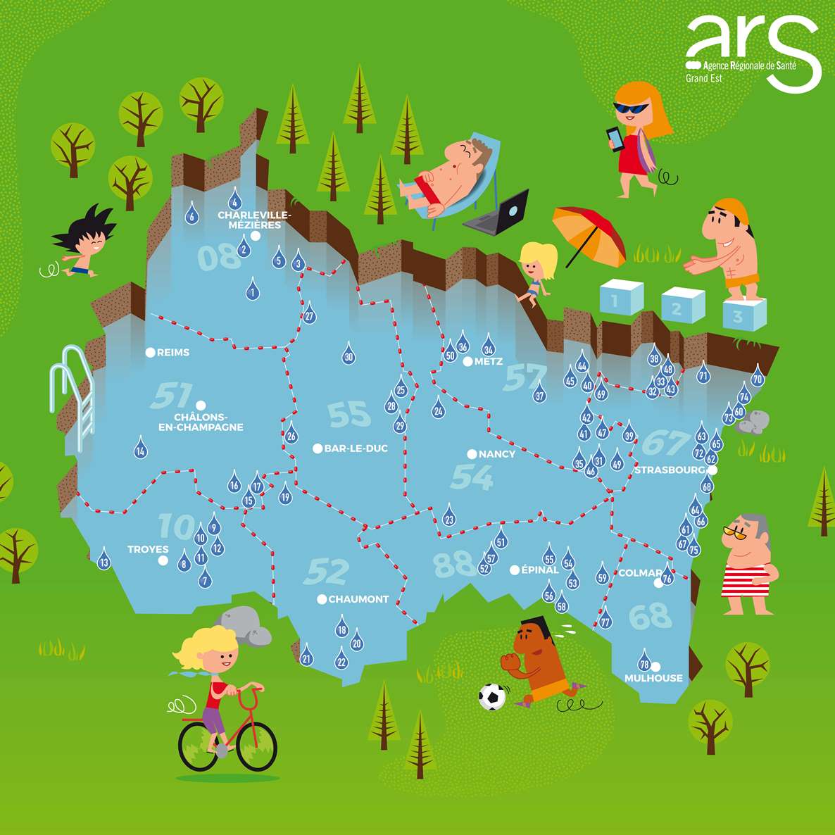 Carte Baignez vous sans hésiter !