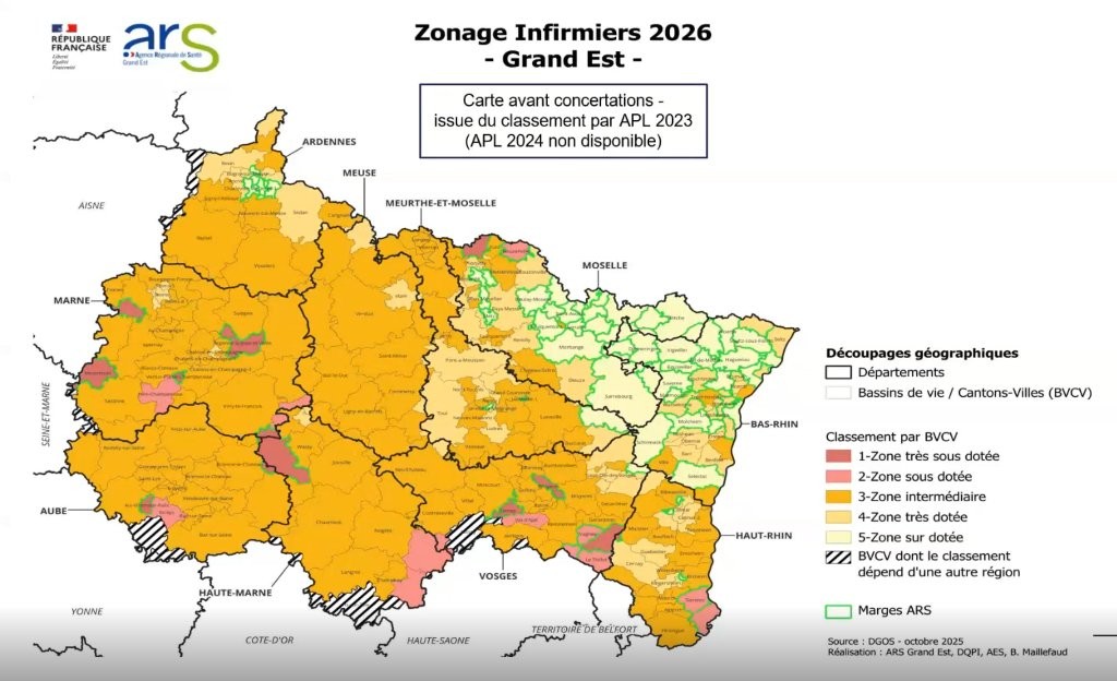 Révision des zonages infirmiers et masseurs-kinésithérapeutes Grand Est : replay du webinaire