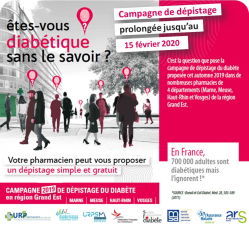Dépistage Diabète en officine -prolongation campagne 15.02.2020