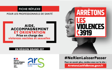 Violences faites aux femmes : fiche réflexe pour les professionnels de santé du Grand Est 