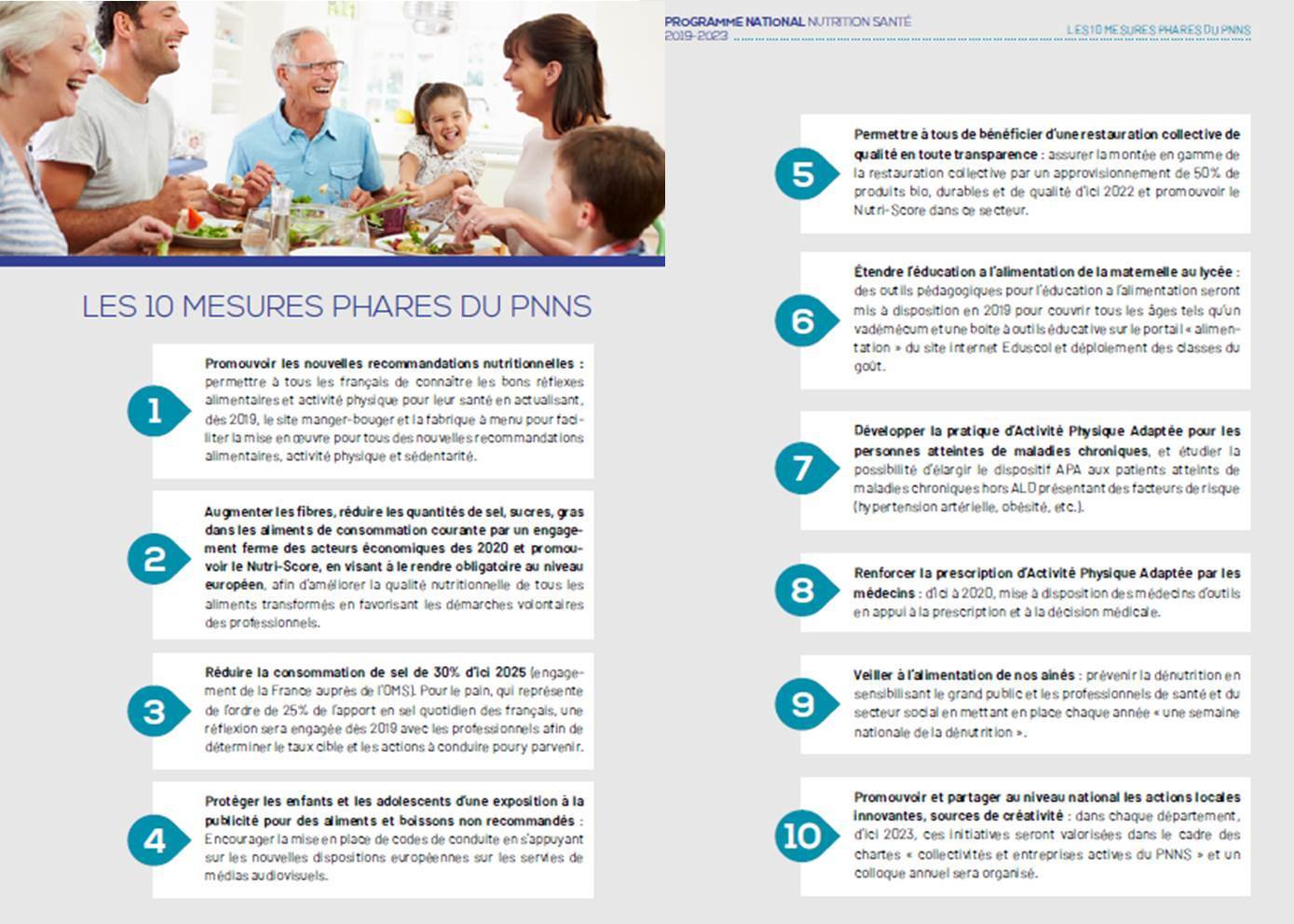 10 mesures phares du PNNS 4