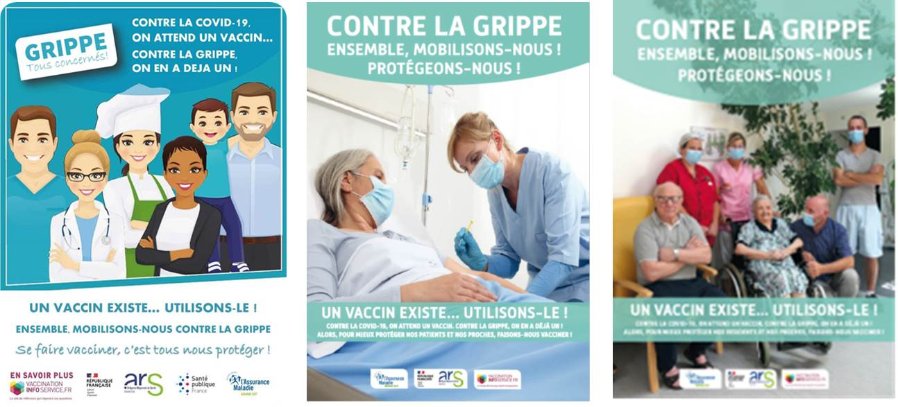 Affiches Kit com. Vaccination Grippe Covid 2020