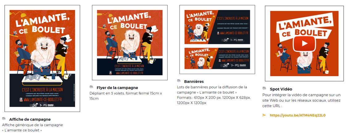 Amiante - Frise visuels campagne Grand Public