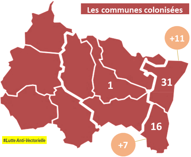 LAV Carto Communes colonisées Moustiques Grand Est 2022