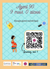 Visuel Escape Game numérique SAF "Agent 90 : 9 mois, 0 alcool"