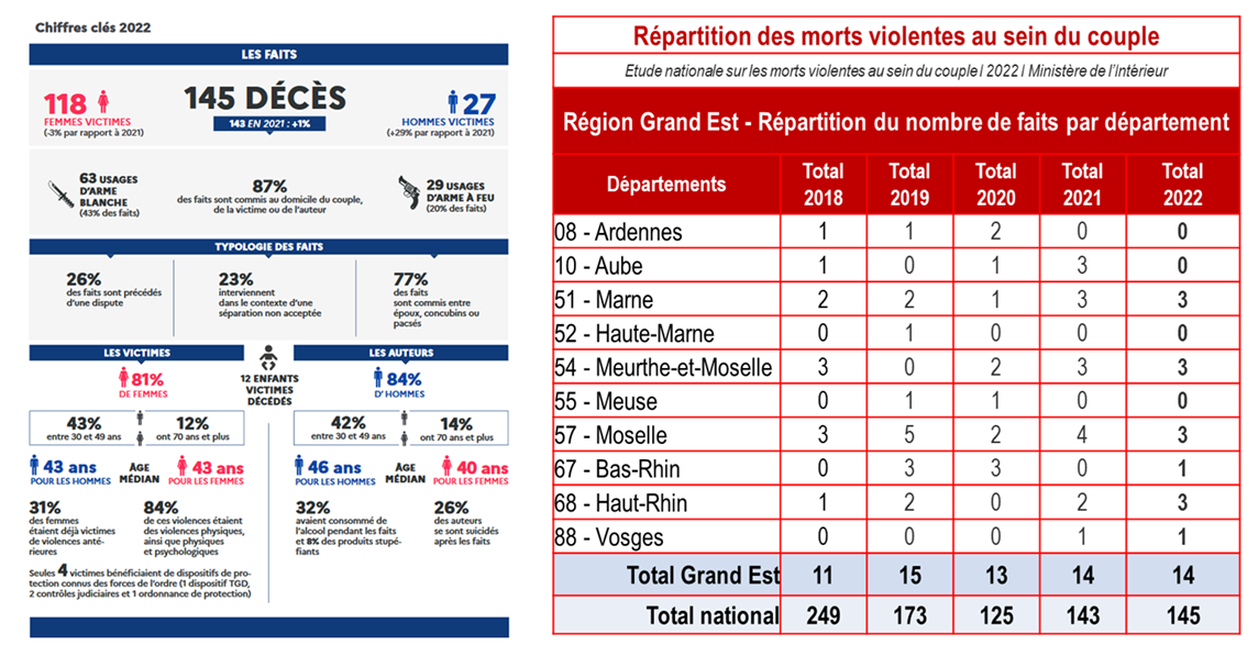 Récapitulatif données 2022 : Morts violentes au sein du couple