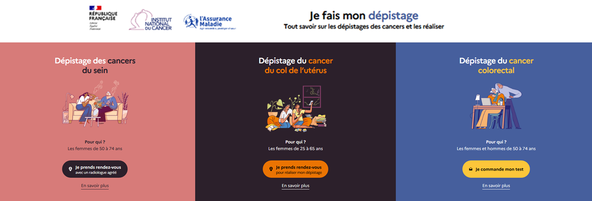 Site internet : Jefaismondépistagedescancers.e-cancer.fr.
