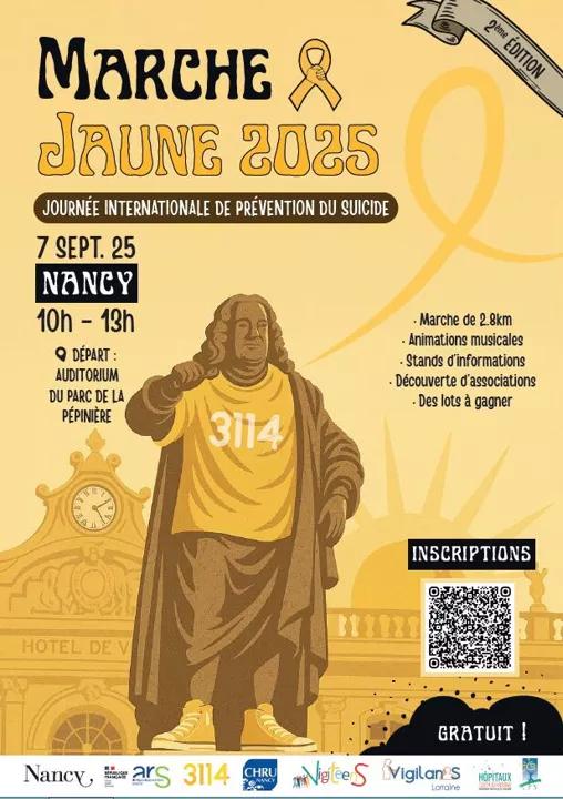 Affiche Marche Jaune Nancy JIPS 7.09.2025
