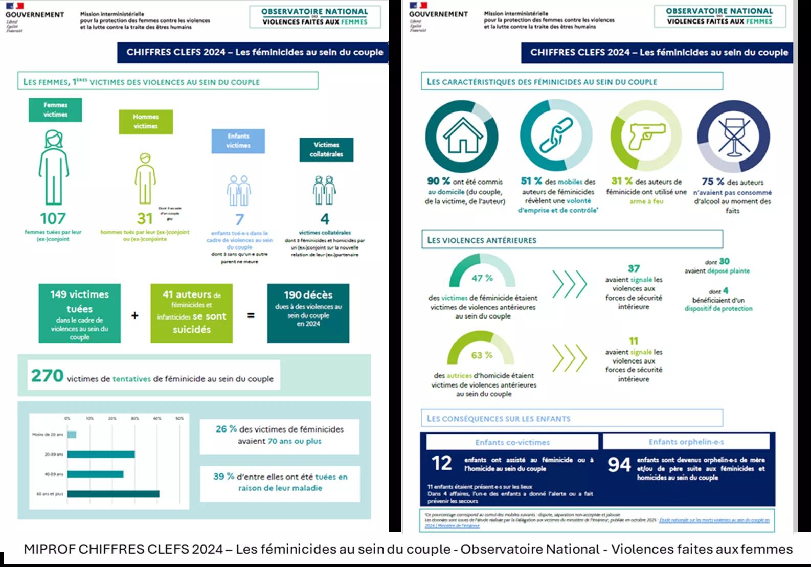 FF MIPROF | CHIFFRES CLEFS 2024 | Les féminicides au sein du couple - Observatoire National - Violences faites aux femmes