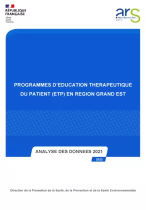Couverture Rapport ETP (Education thérapeutique du patient) Grand Est données 2021