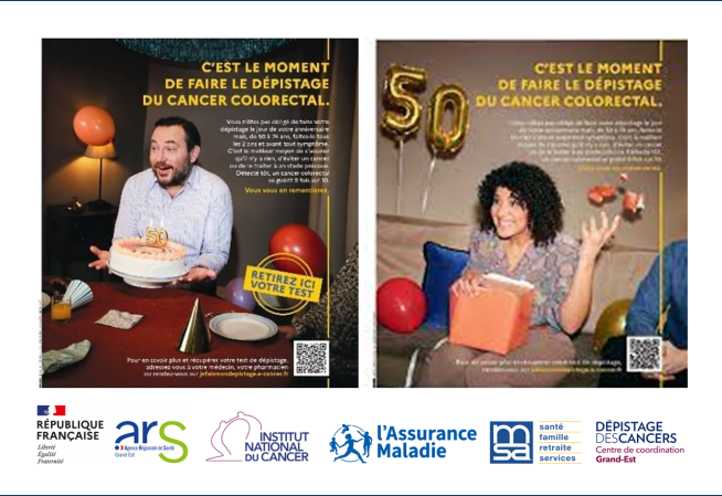 Mars Bleu Affiches INCa "C'est le moment de faire le dépistage du cancer colorectal"