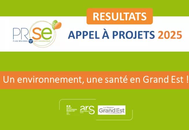 Résultats AAP PRSE 2025 "Un environnement, une santé en Grand Est'